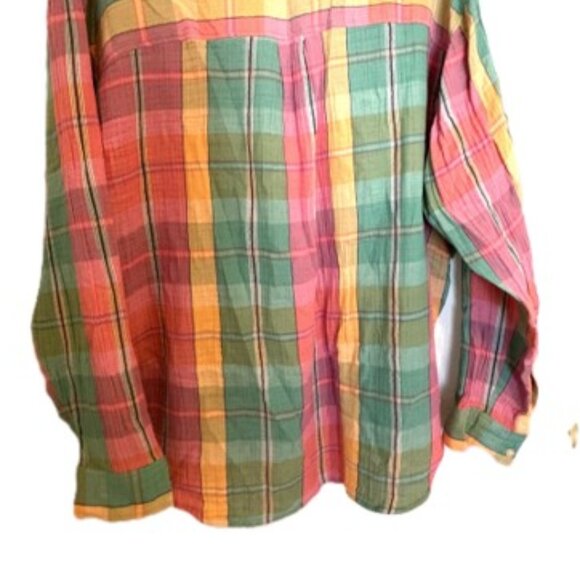 Gap The Big Shirt  Madras Plaid Seersucker Sz XL - Picture 5 of 5